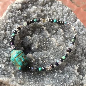 Sterling silver African turquoise bracelet